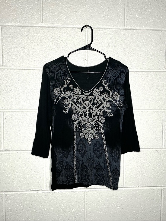 Skinny Minnie Tops - < Skinny Minnie Y2K Black & Beige Mixed Pattern Top Goth Whimsigoth >